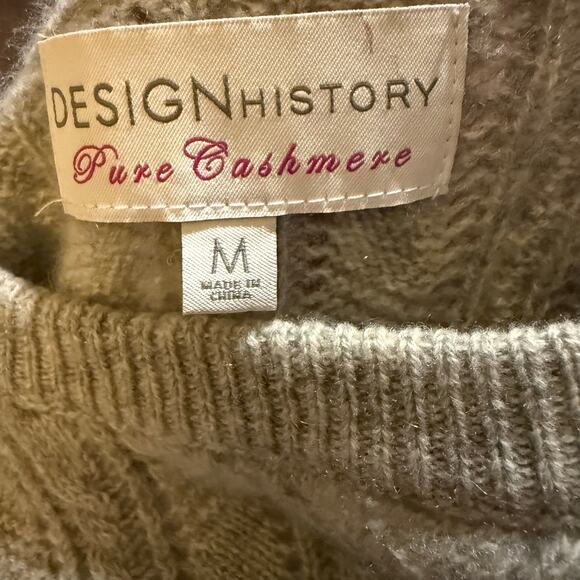 Design History 100% Cashmere Dip Dye Ombre Sweater, Gray To Yellow, Size Medium - Picture 5 of 6